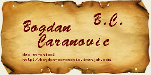 Bogdan Caranović vizit kartica